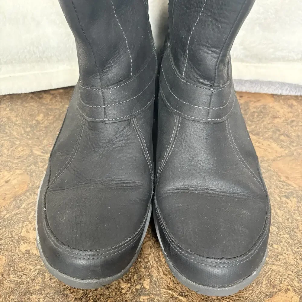 Merrell Womens Black Insulated Winter Boots US 10 Waterproof Faux Fur MId-calf